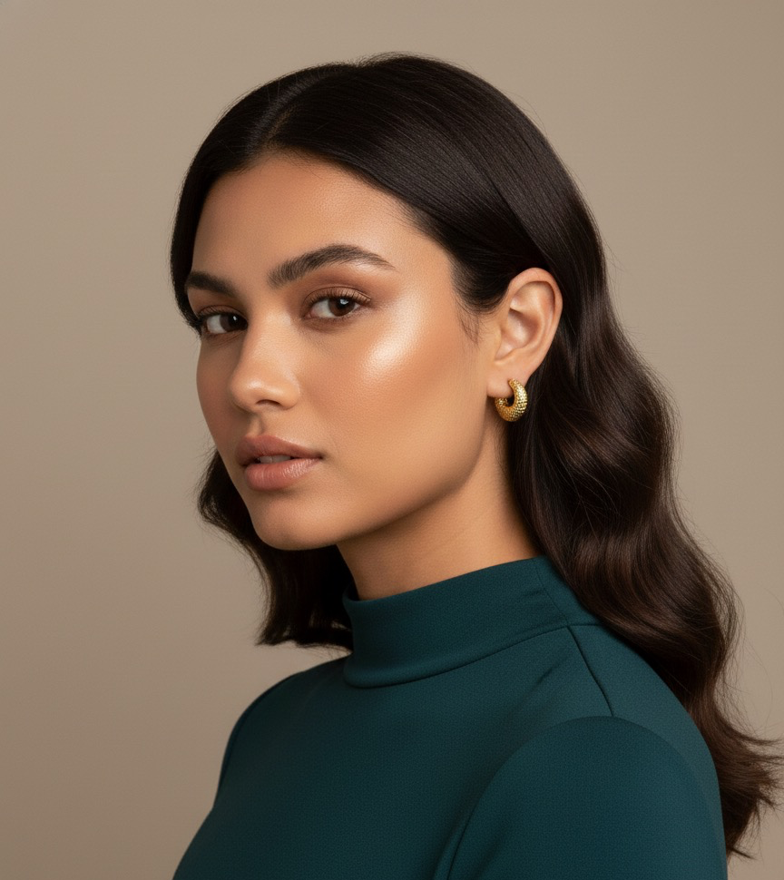 Anti Tarnish Gold plated Hook Earring-Gold ABDE5018